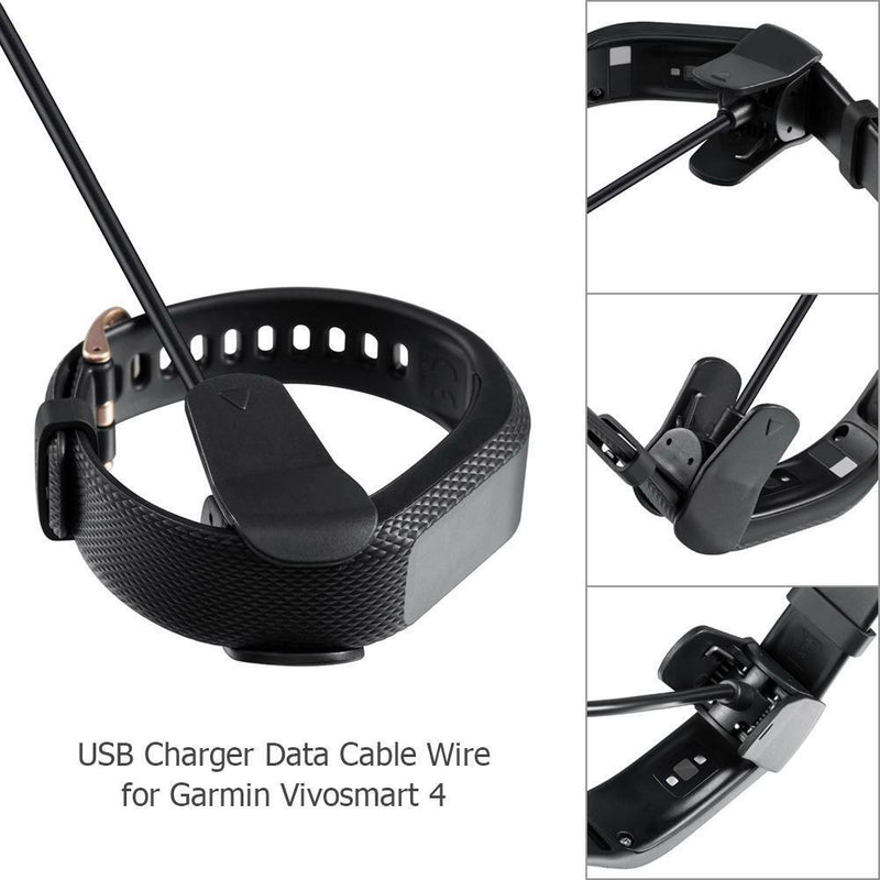Charging Cradle Clip 1m USB Charger Data Cable Wire for Garmin Vivosmart 4