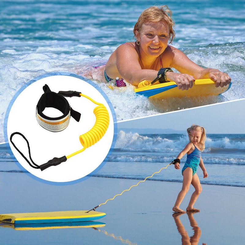 TPU Elastic Coiled Safety Surfing Hand Rope Stand Up Paddle Board Leash Strap