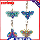 4pcs DIY Special Shaped Diamond Key Chain Bee Pendant Embroidery Keyrings Craft