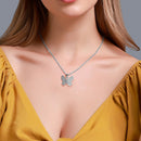 Metallic Butterfly Women Necklace Pendant Clavicle Chain for Valentine Day Gi