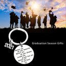 Inspirational Keychain Gift for Him Her Friends -Class of 2021 Key Ring (E)