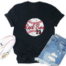 Independence Day Print Baseball Letter T-Shirt (Black S)