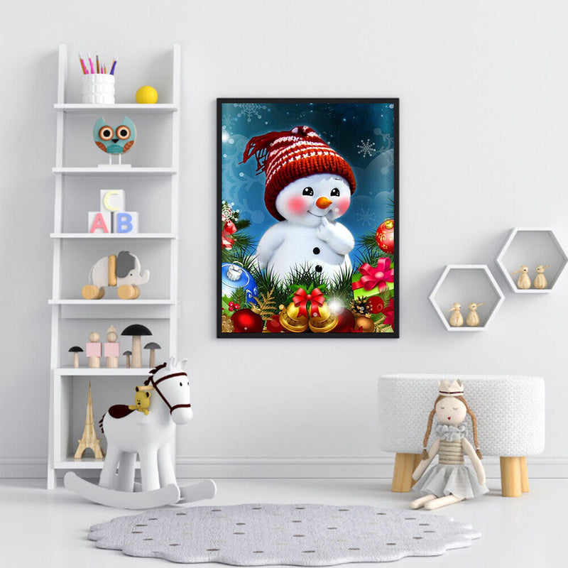 Snowman Frameless DIY Oil Paint by Numbers Kit Picture Coloring Canvas Art