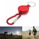 Metal Retractable Keychain Anti-Lost Anti-Theft EDC Keyring Buckle (Red) Newly