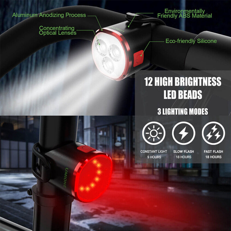 Bicycle LED Front Rear Light Set Waterproof Bicycle Safety Rear Light Sheet