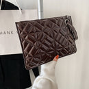 Retro PU Patent Leather Party Clutch Purse Pure Color Zipper Travel Wallets