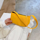 Fashion Nylon Underarm Tote Bag Women Solid Shoulder Small Hanbag (Yellow)