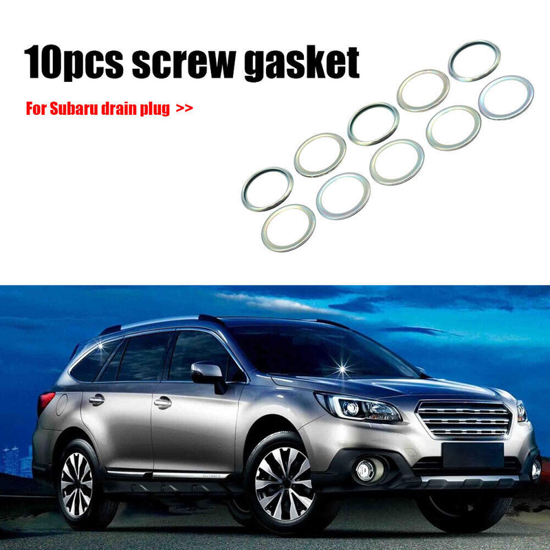 Oil Drain Plug Crush Washer Gaskets for Subaru 1985-2018 11126AA000 Set of 10