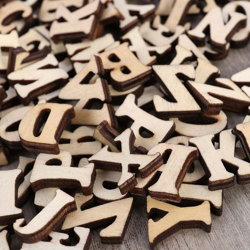 DIY Decoration Tile Alphabet Unfinished Wooden Letters Wood Sign Cutting Discs