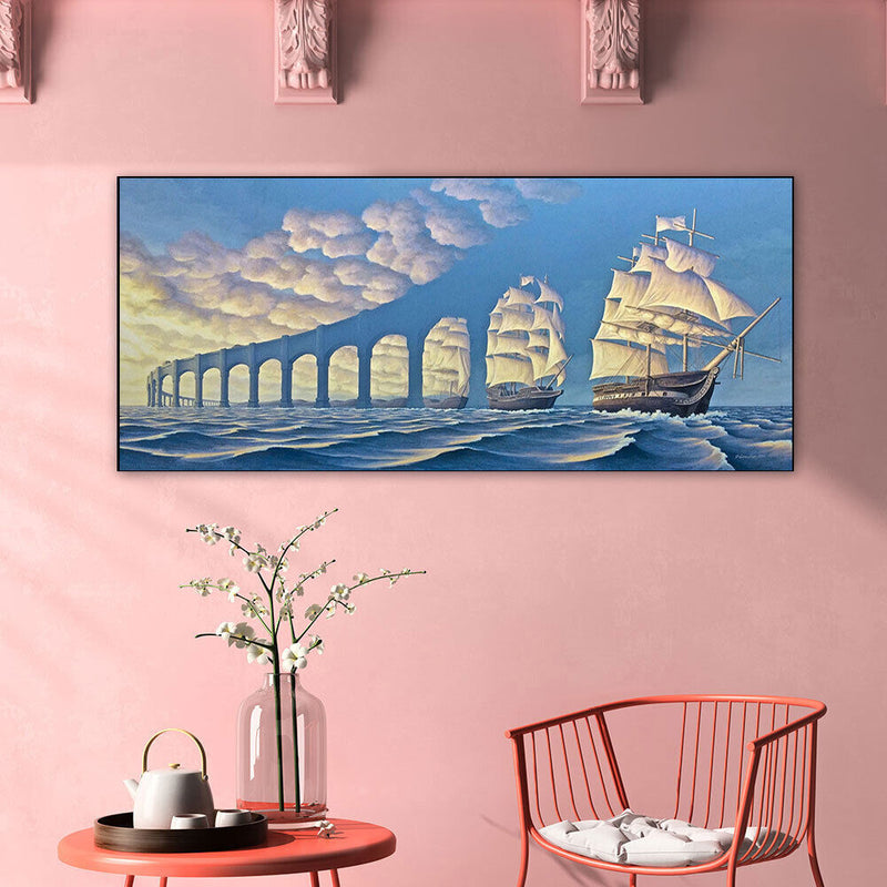 Sailboats Oil Paint By Numbers Kits DIY Canvas Wall Art Picture Craft Home