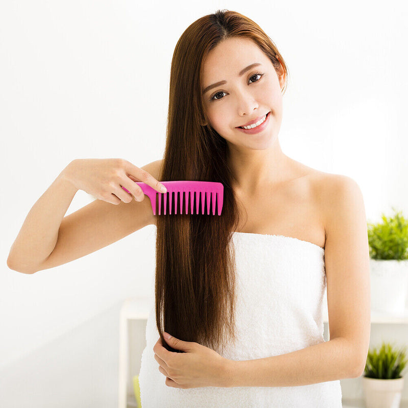 Anti-static Large Wide Tooth Curly Hair Hairstyling Handle Comb for Barber