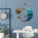 Artistic Sun Moon Metal Wall Decor - Outdoor Home Wall Celestial Art Sculpture