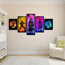 5 Panels Naruto Oil Paint By Numbers Kit DIY Home Decoration Gift Wall Pict