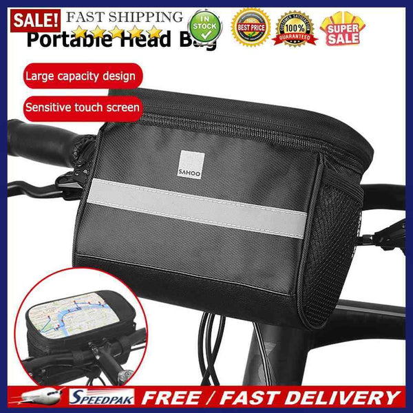 SAHOO Touch Screen Bicycle Front Frame Bag 2L Large Capacity Bike Handlebar Bags