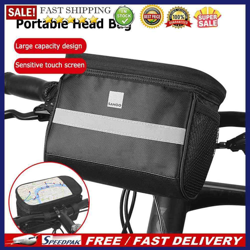 SAHOO Touch Screen Bicycle Front Frame Bag 2L Large Capacity Bike Handlebar Bags