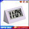 Mini LCD Digital Electronic Desktop Time Clocks Silent Desk Clocks (White)