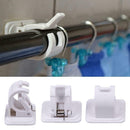 2Pcs Nail-free Adjustable Rod Bracket Holder Wall Hanging Rod Curtain Rail SET