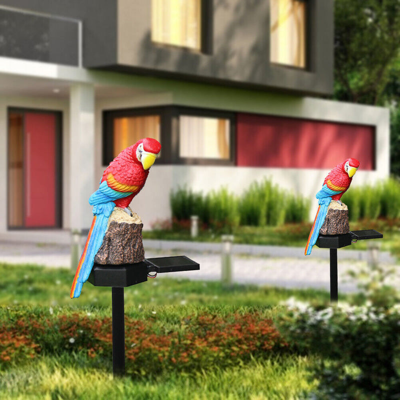 LED Solar Lights Parrot Waterproof Lawn Stakes Lamps Garden Decor (Red) Newly