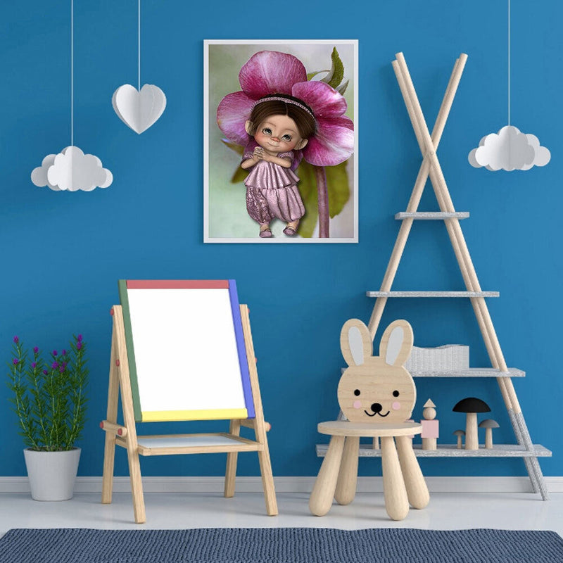 DIY Diamond Painting Kits Full Round Drill Purple Girl Mosaic Home Decoration