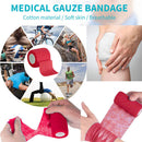 Self Adhesive Elastic Bandage Sports Wrist Protector Tape (Red 10cmx4.5m) Newly