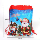Christmas Gift Bag Non-woven Fabrics Santa Drawstring Pocket Travel Storage