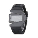 3pcs Unisex LED Waterproof Aircraft Sport Digital Display Watch Black
