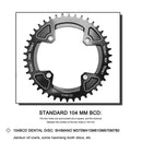 VXM 104BCD 40T/42T MTB Bike Narrow Wide Chainring Single Speed (Balck 40T) Newly