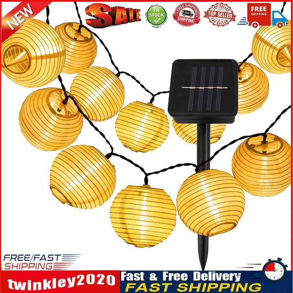 LED Solar String Light Outdoor Hanging Lantern Fairy Lamp Garden Decor (B) Newly