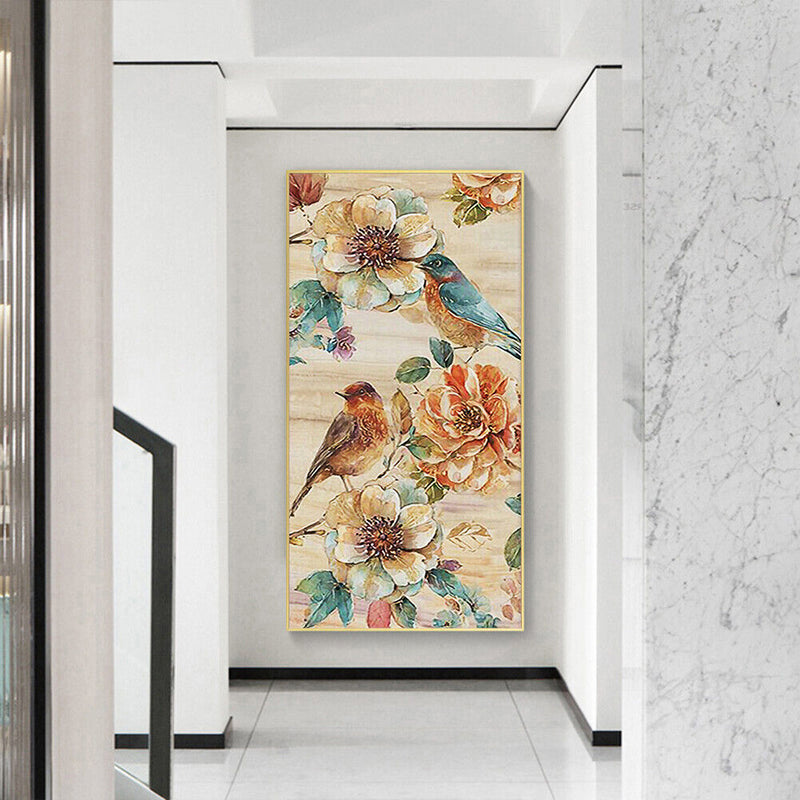 Zero Basis Paint by Number Kit Oil Drawing HandPainted Paint Bird Flower Patt