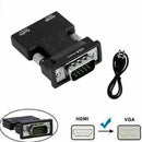 Adapter 1080P HDMI Female to VGA Male Audio Output Converter 3.5mm Audio Cable