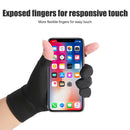 Breathable Anti-Slip Women Men Two Finer Cut Fishing Cycling Gloves (Black)