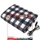 Electric Car Blanket Heated Fleece Travel Throw with Timer (Black White) Newly