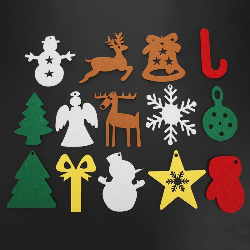 Non-Woven Elk Snowflake Snowman Christmas Tree Pendant Ornaments Xmas Decor