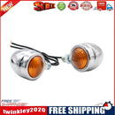 1 Pair Mini Retro Motorcycle Turn Signal Lights Motorbike Blinkers (Chrome)