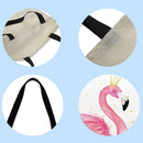Shopping Bag with Flamingo Theme, Printed, Casual, Large, 40 x 40 cm