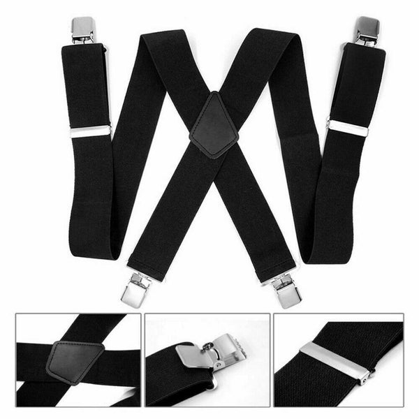 Dress Sturdy Strap Clip Clip-on Adjustable Trousers Belt Braces Suspenders