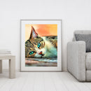 11CT DIY Lazy Cat Pattern Cross Stitch Kits Stamped Full Embroidery Decor Set