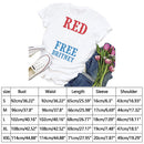 Independence Day Print Letter Tea T-Shirt (White S)