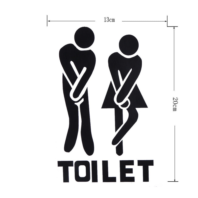 Removable Bathroom Door Wall Stickers Man Woman Toilet Sign Paste Newly