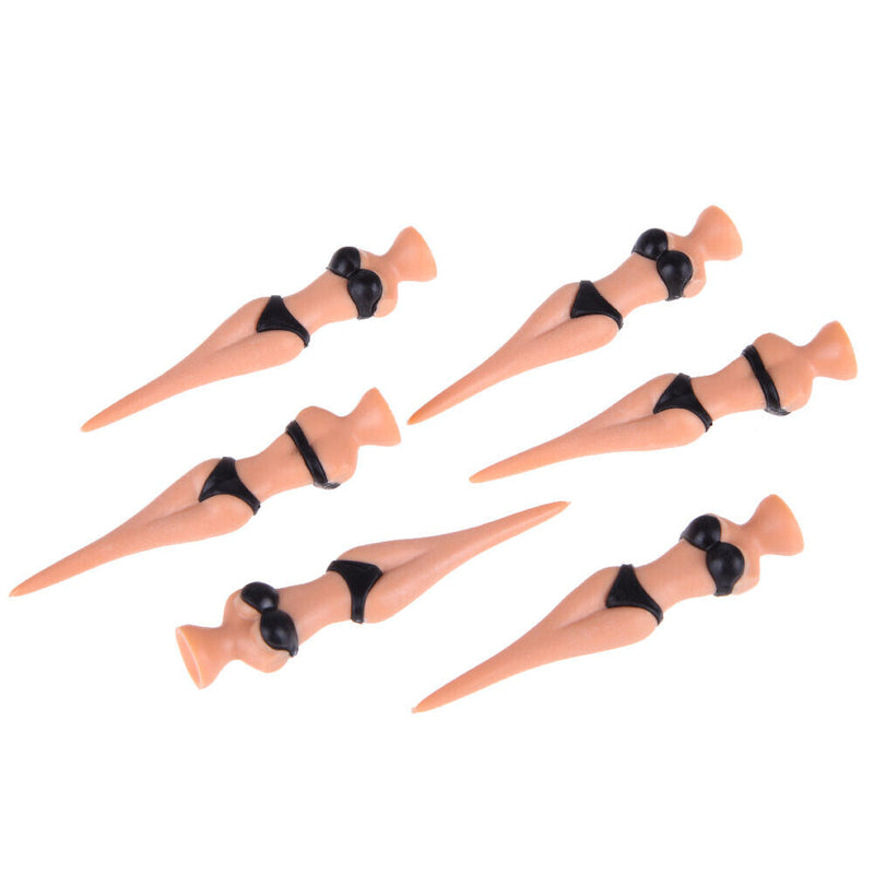 6pc/Set Plastic Bikini Lady Golf Tees Castle Tee Height Control 78mm Black
