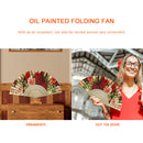 Oil Paint Folding Fan By Numbers DIY Rose Painted Art Craft Handmade Digita