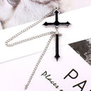 Fashion Cross Chain Stud Earrings Ear Bone Piercing for Women Men (Black) Newly