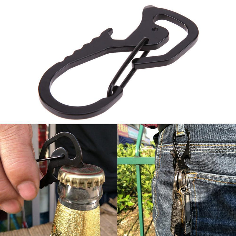 10Pcs Stainless Steel Bottle Opener Cap Lifter Screwdriver Card Tool (Black)