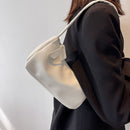 Retro Women Shoulder Bags Female PU Leather Underarm Totes Handbag (White)