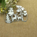 Metal Cutting Die CHRISTMAS TREES AND DEER SCENE Scrapbooking NICE G6N0