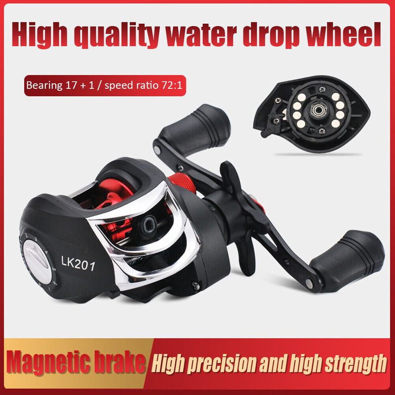 8kg Drag Low Profile Baitcasting Metal Saltwater Fishing Reel (Right Hand)