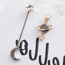 Long Temperament Asymmetrical Drop Dangle Earrings Star Moon Stud Earring