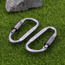 #QZO 2Pcs Carabiner Screw Lock D-Shaped Hook Keyring Clip Camping Hiking Who