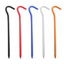 4pcs Tent Pegs with Hooks Garden Stakes Ground Nail for Awning Canopy (Red)