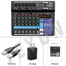 Mixer Sound Mixing Console USB Soundcard DJ Audio 48V Power (8 Channel US)